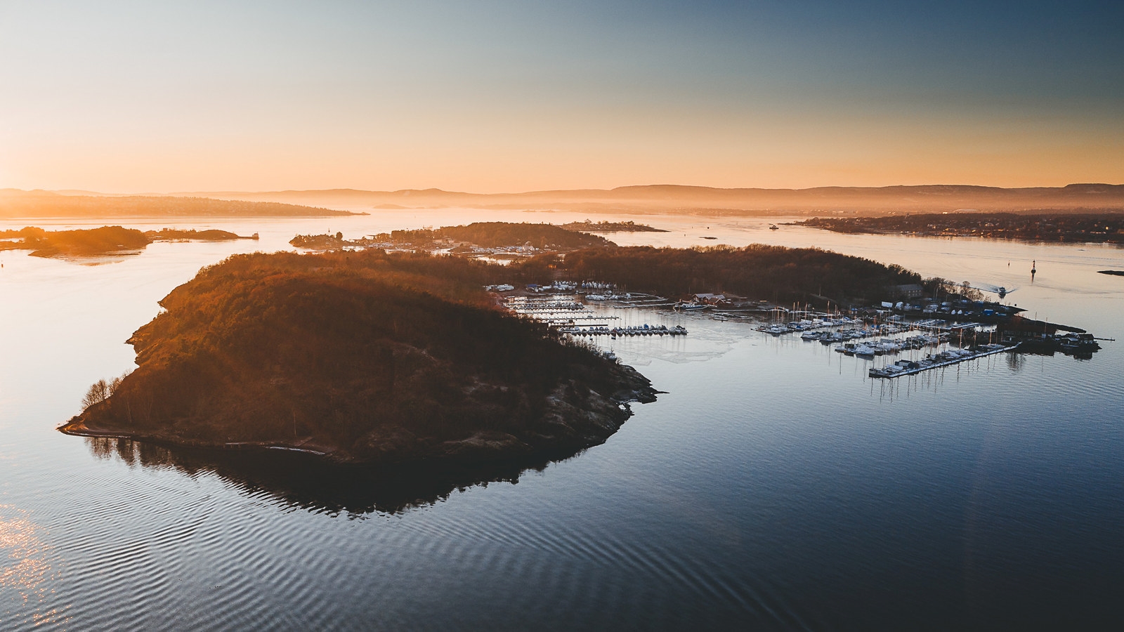 Hovedøya sett ovenifra, november 2019.